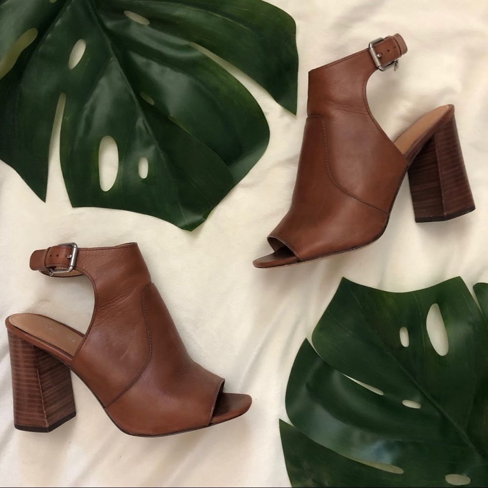 Coach “McKendra” Peep Toe Sling Back Bootie